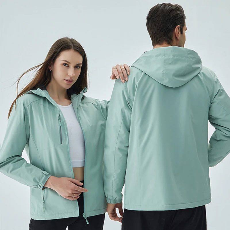 Men Women Long Sleeve Cycling Mountaineering & Skiing Camping OutdoorJacket Waterproof Windproof Winter Hooded Sportswear Zipper