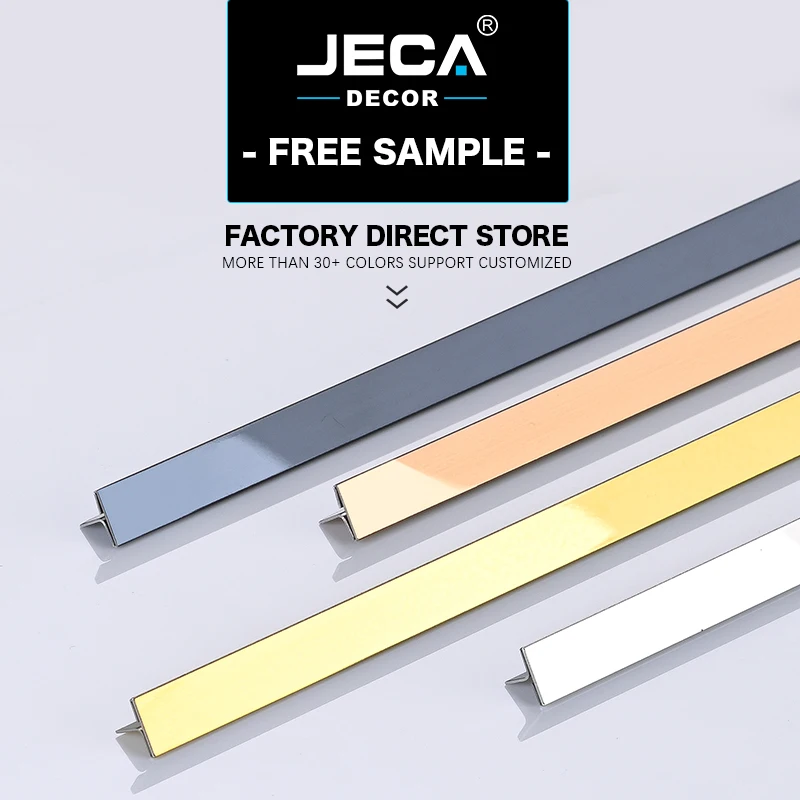 Поставщик Фошань профили для плитки JECA из нержавеющей стали двери шкафа украшение золотой цвет T-образные