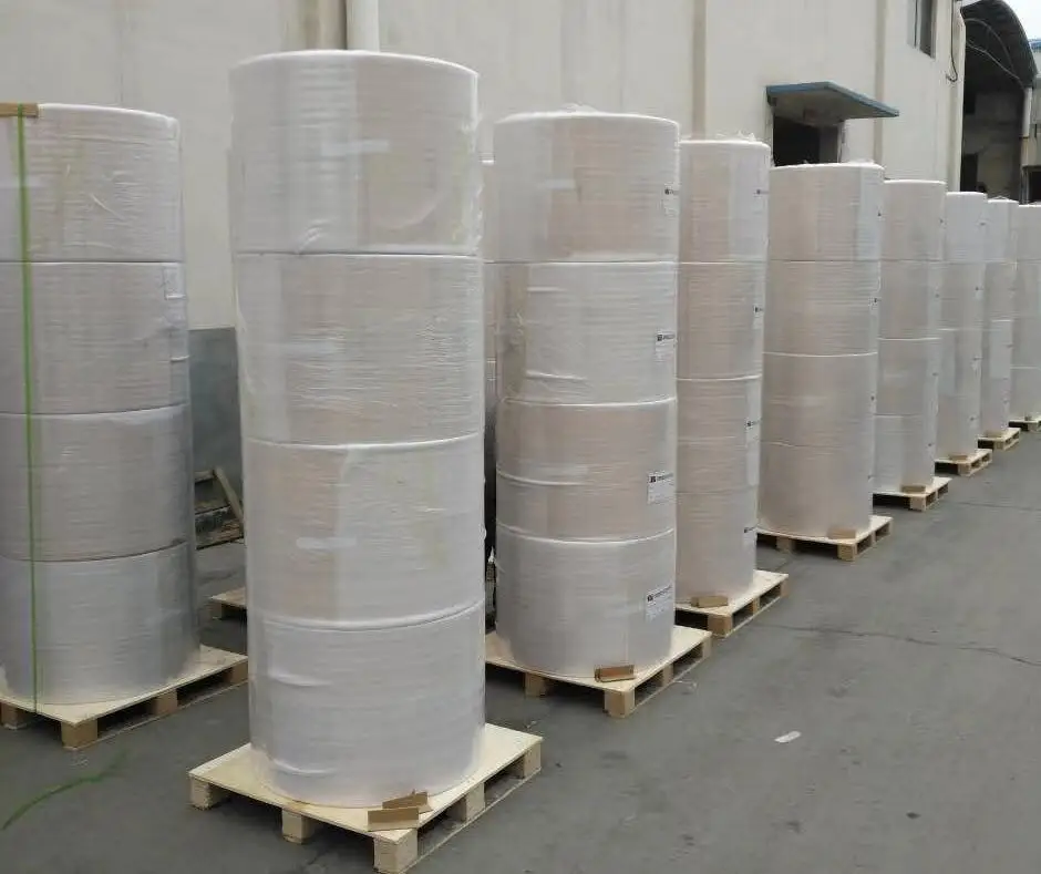 
Thermal paper black image thermal paper jumbo roll 55GSM 241mm to 1050mm width paper mill hot selling for POS and ATM machine 