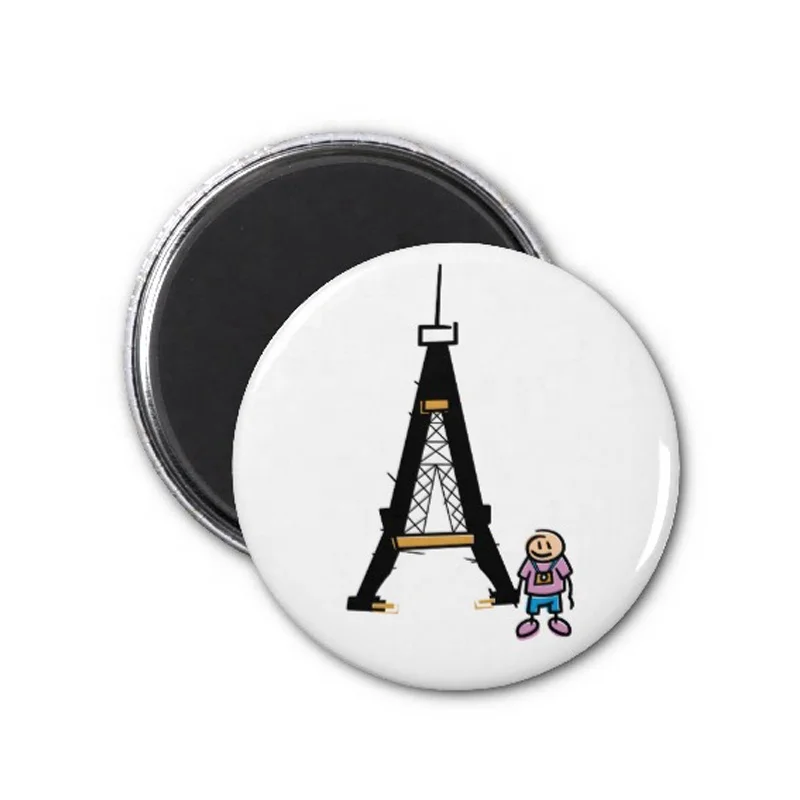 custom souvenir round tinplate fridge magnet