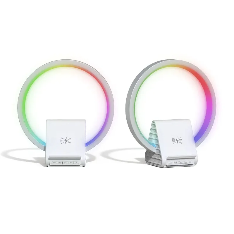 Заводская цена RGB светодиодный музыкальный плеер динамик Многофункциональный беспроводной зарядное устройство