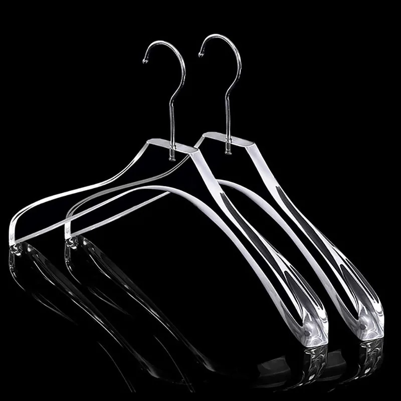 Clear Acrylic Clothing Curved Stylish Coat Adult Hangers for Dress Suit