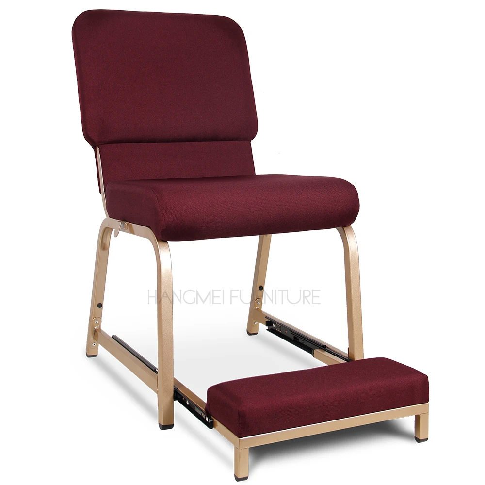 High Quality Stacking Interlock Prayer Pad Church Chair with Kneeler