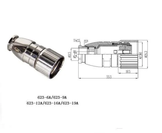 Hummel circular connector-12pin ip67 M23 thread assembly connectors