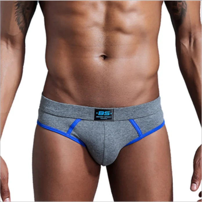 
Low MOQ Men Underwear Briefs Custom Logo Boxers Cotton Low Rise Briefs with Comfort Waistband 