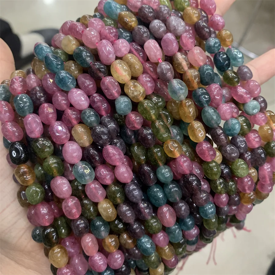 Natural Faceted stone Beads Round beads irregular Loose dyed tourmaline necklace Crystal Beads For Jewelry Making