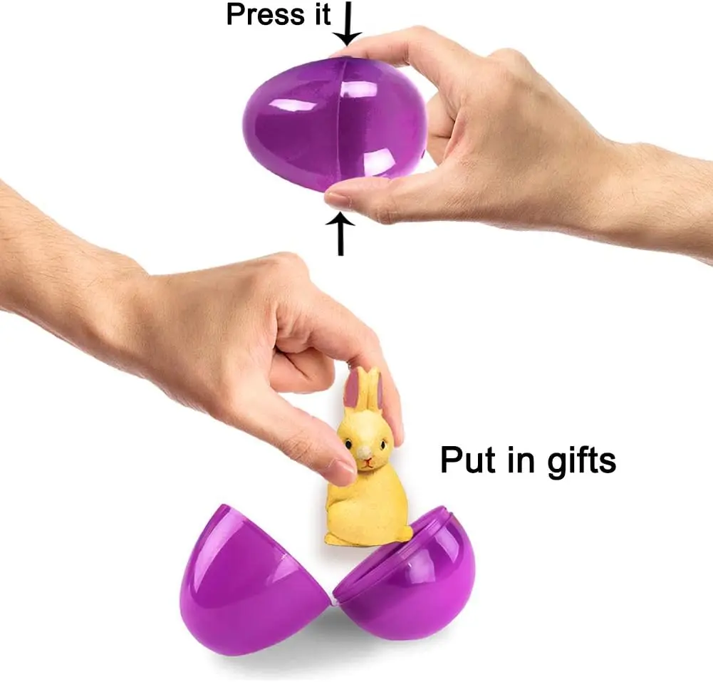 Fillable Easter Eggs Colorful Bright Plastic Easter Eggs, Perfect for Easter Egg Hunt Surprise Egg, Easter Hunt, Assorted Colors