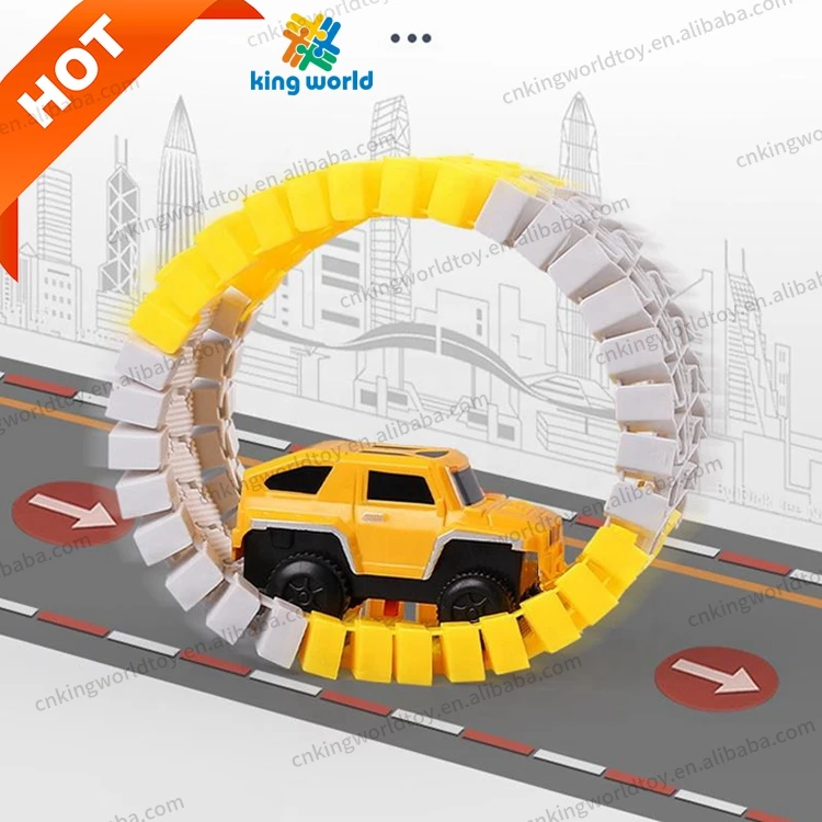 366PCS Flexible Track Play Set Railway Engineering Vehicles Rail Car Race Slot Track Toy for Best Gift