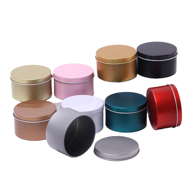 Silver Round Metallic Box Can Wide Tins For Candles Cosmetic Container Aluminium Candle Jar