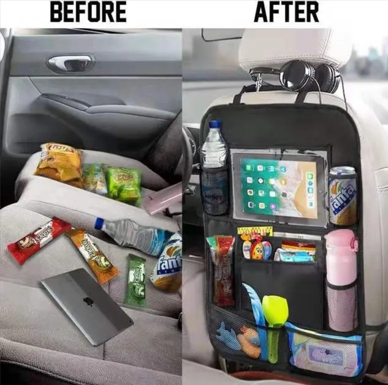 2022 new Car Seat Back Protectors Car Backseat Organizer car organizers with Touch Screen Tablet Holder