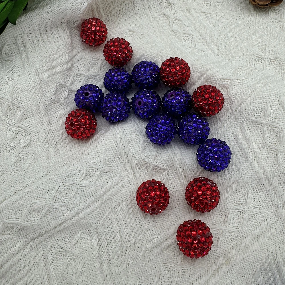 20mm Various Color Chunky Beads Acrylic Bubblegum Crystal Clay Sparkling Fancy Shiny Craft Rhinestone  Beads For Jewelry Pen