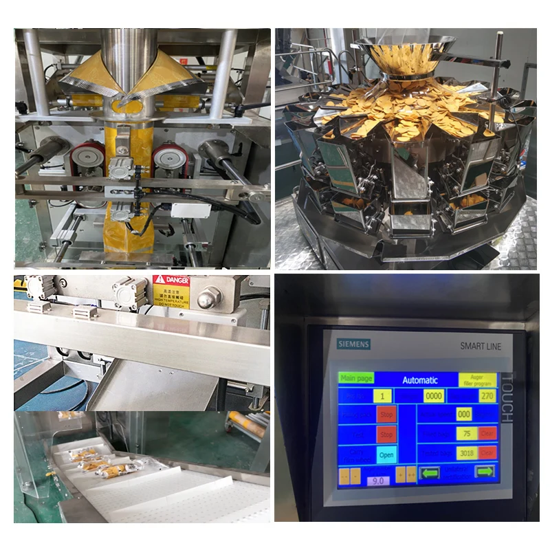 High speed multiheads weigher two in one snack nuts automatic packing machine