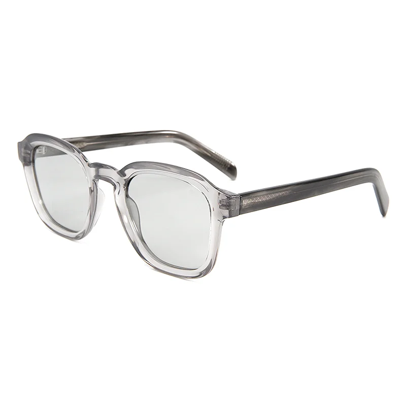 MLM 2025 Good Selling Retro Round Large Frame Acetate Sunglasses Fashion Street Transparent Grey Lunettes de Soleil