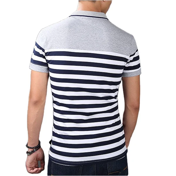 wholesale 100 cotton high quality polo collar custom short sleeves striped t shirt wholesale microfiber polo shirt