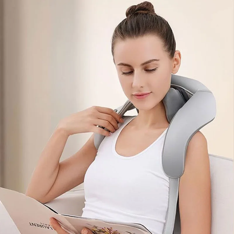 Luxury Smart Electric Intelligent Neck Back Heat Roller Shoulder 3d Kneading Shiatsu Handheld Neck Back Massager Machine