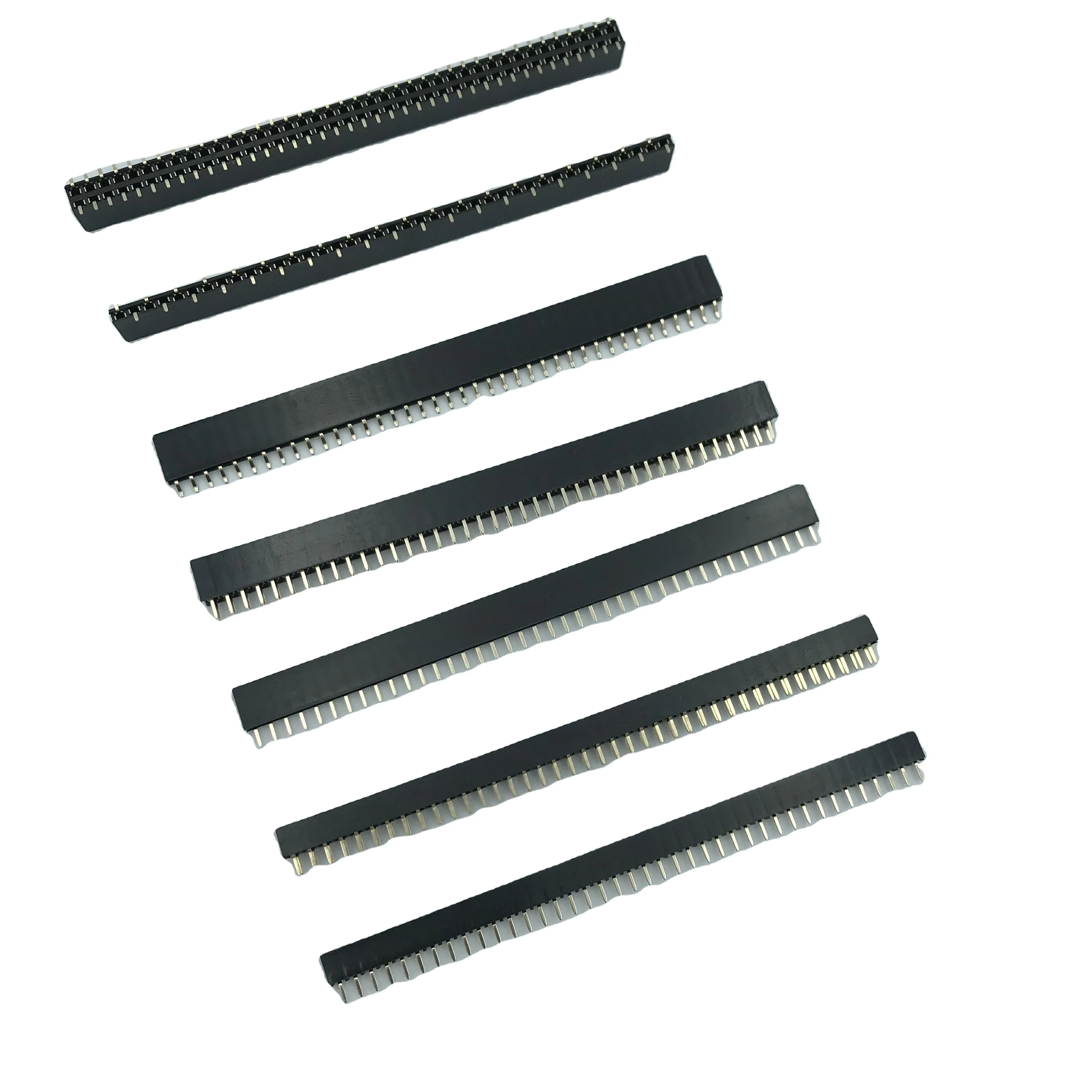 2.54mm U type terminals dual row 2*40 pin female header flow solder H=5.0/7.1/8.5MM
