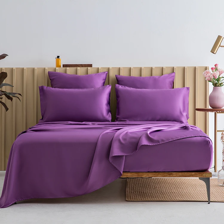 Lyocell Fabric Cotton Bulk Bed Sheets Nature Softer Than Silk Bedding Bed Cover Sheet Set