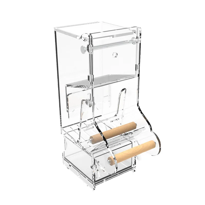 Acrylic Bird Feeder Bowls Pet Food Containers Plastic Box Transparent Clear View Window Plastic Eating Plastic Trays S.M