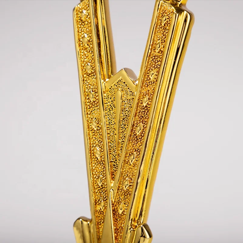 Creative Gold Plated Resin Star Trophy With Black Crystal Base Award Souvenir Gifts