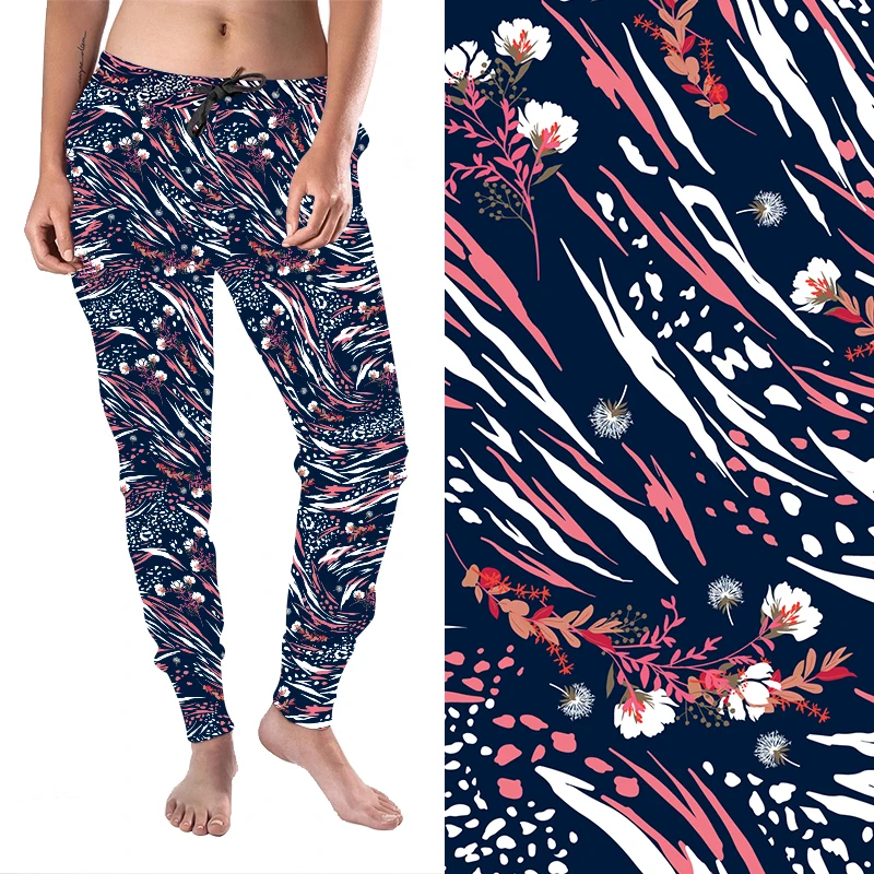 Women Wholesale 92% Polyester 8% Spandex Double Brushed Milk Silk 3D Printed Leggings Abstract Geometric Printed Basic Leggings