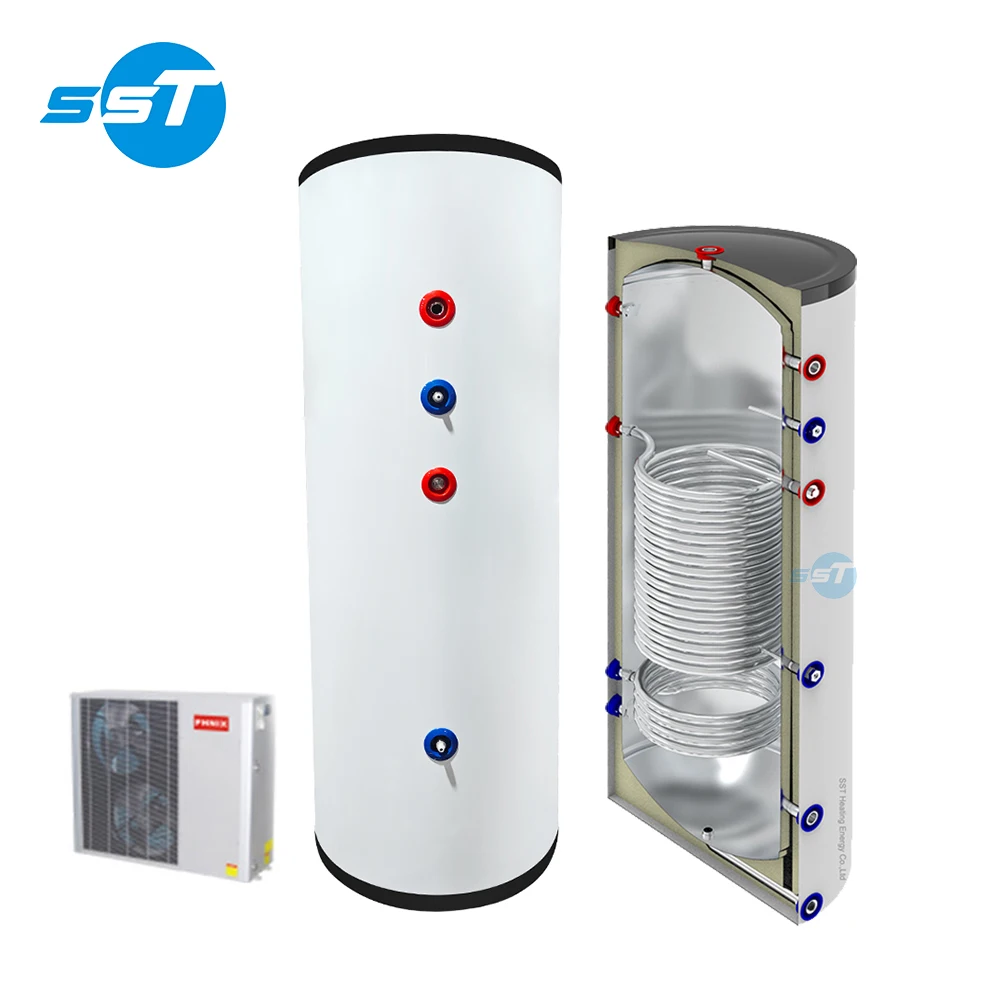 Watermark ISO CE Certification Stainless Steel 304 200L Air Water Heat Pump 30 Kw DHW & Heating Calentador De Agua Water Tank