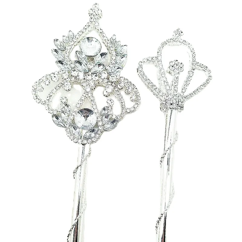 Free customized silver diamond queen wand gold Beauty tiara pageant rhinestone winner scepters