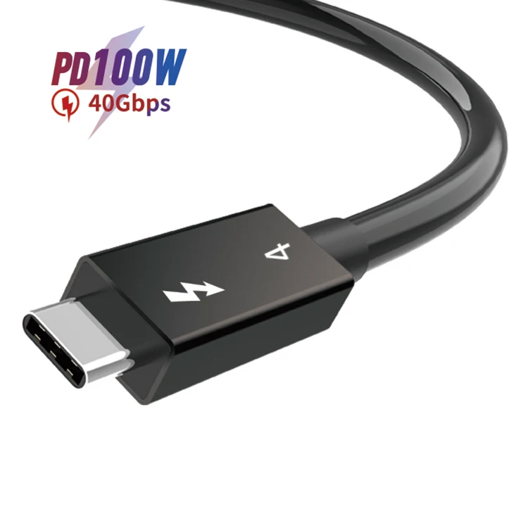 Custom TB 4 Cable Supports 8K Display 40Gbps Data Transfer 100W Charging USB C to USB C Cable