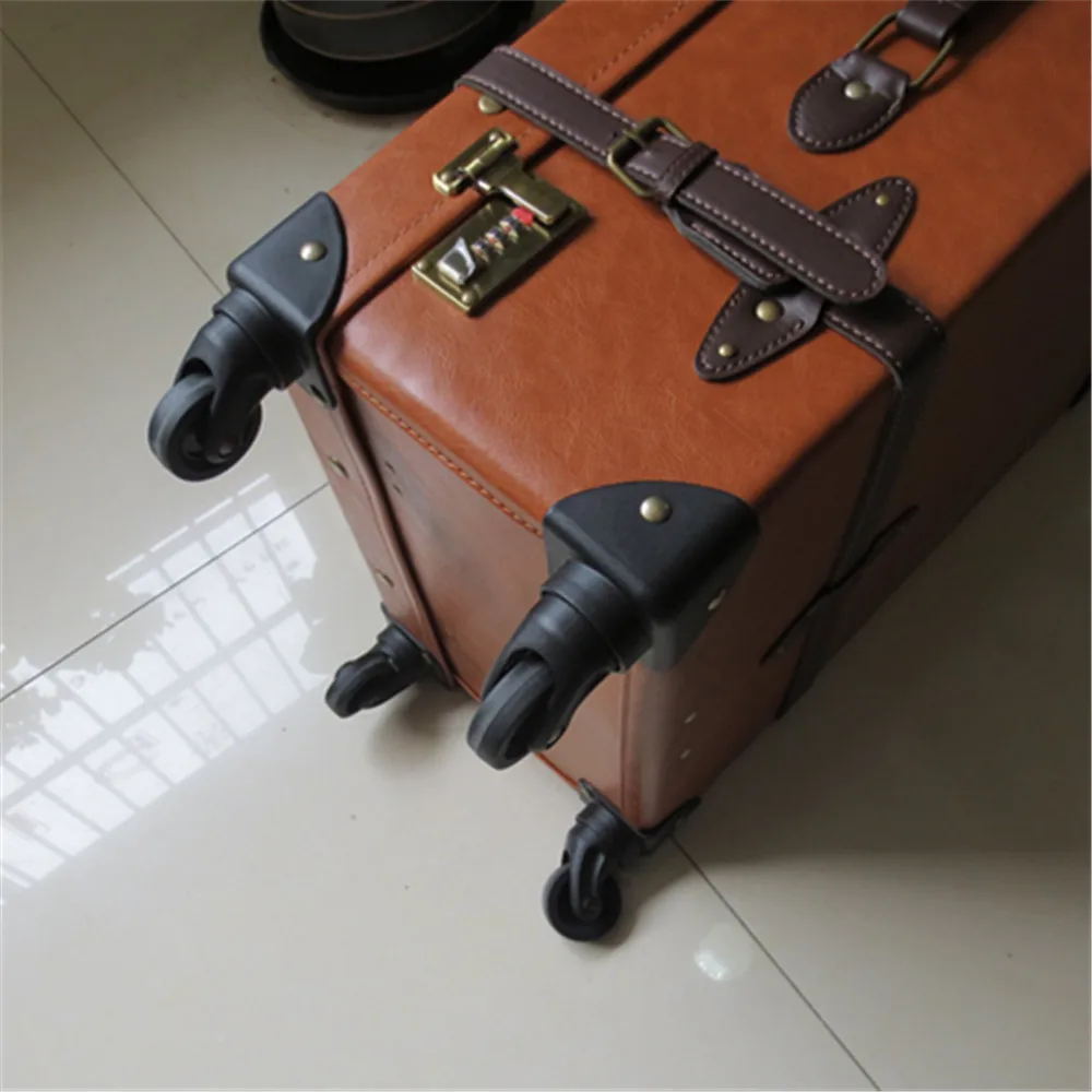 Japanese Suitcase brands Colorful trunk leather carry-on suitcase