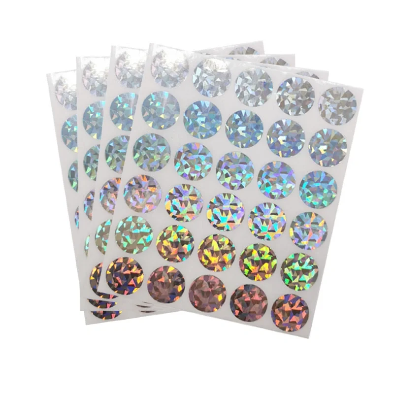 Scratch off Stickers  25mm Round Laser Holographic Peel and Stick Adhesive Scratch off Labels  for Tickets Promotional Games
