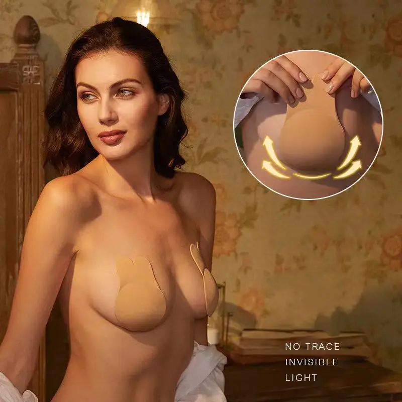 Breast Lift Nipple Covers,Adhesive Bra Instant Breast Lift Reusable Waterproof  Silicone Covers Pasties Tape