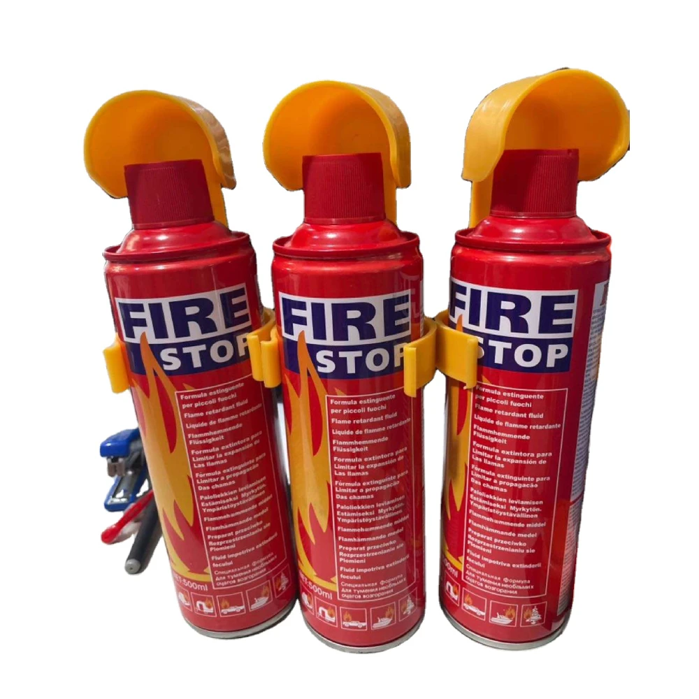 Aluminium bottle 1000ml/500ml Aerosol Foam Spray Fire Stop Mini Car Fire Extinguisher With Rack