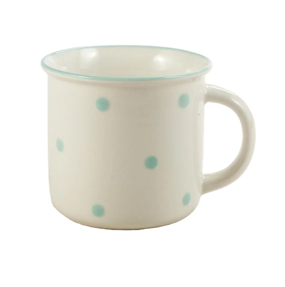 Wholesale Polky Dots printing cup custom coffee mugs ceramic cheap