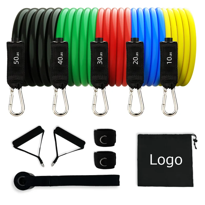 GEDENG Resistance Band Set Exercise Bands Factory 11 Pcs Resistance Fitness Pull Rope  Bands Set Rubber