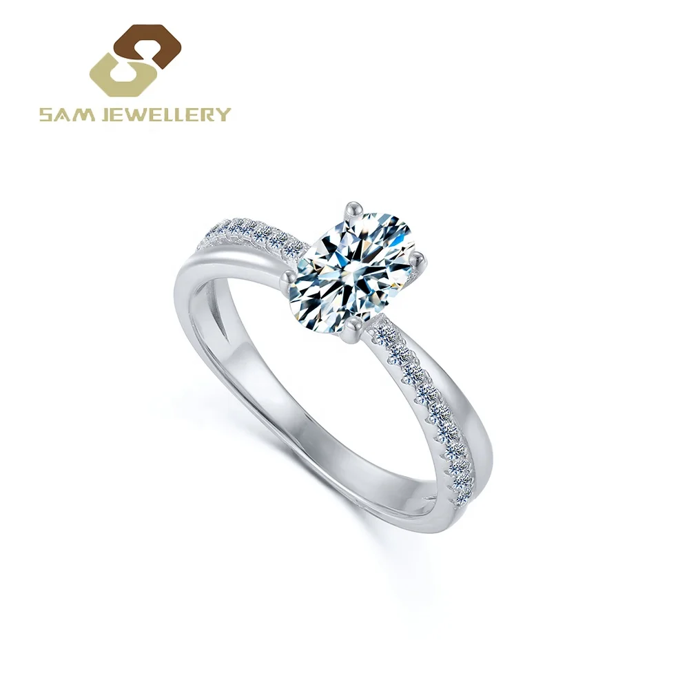 Fashion Boutique Wedding Bridal Jewelry Princess Cut Square Diamond 925 Sterling Silver Women Engagement Ring