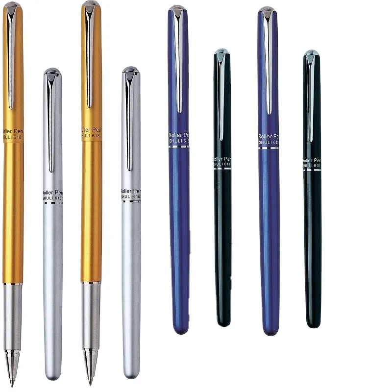 slim barrel metal office sign roller type business metal notebook pen