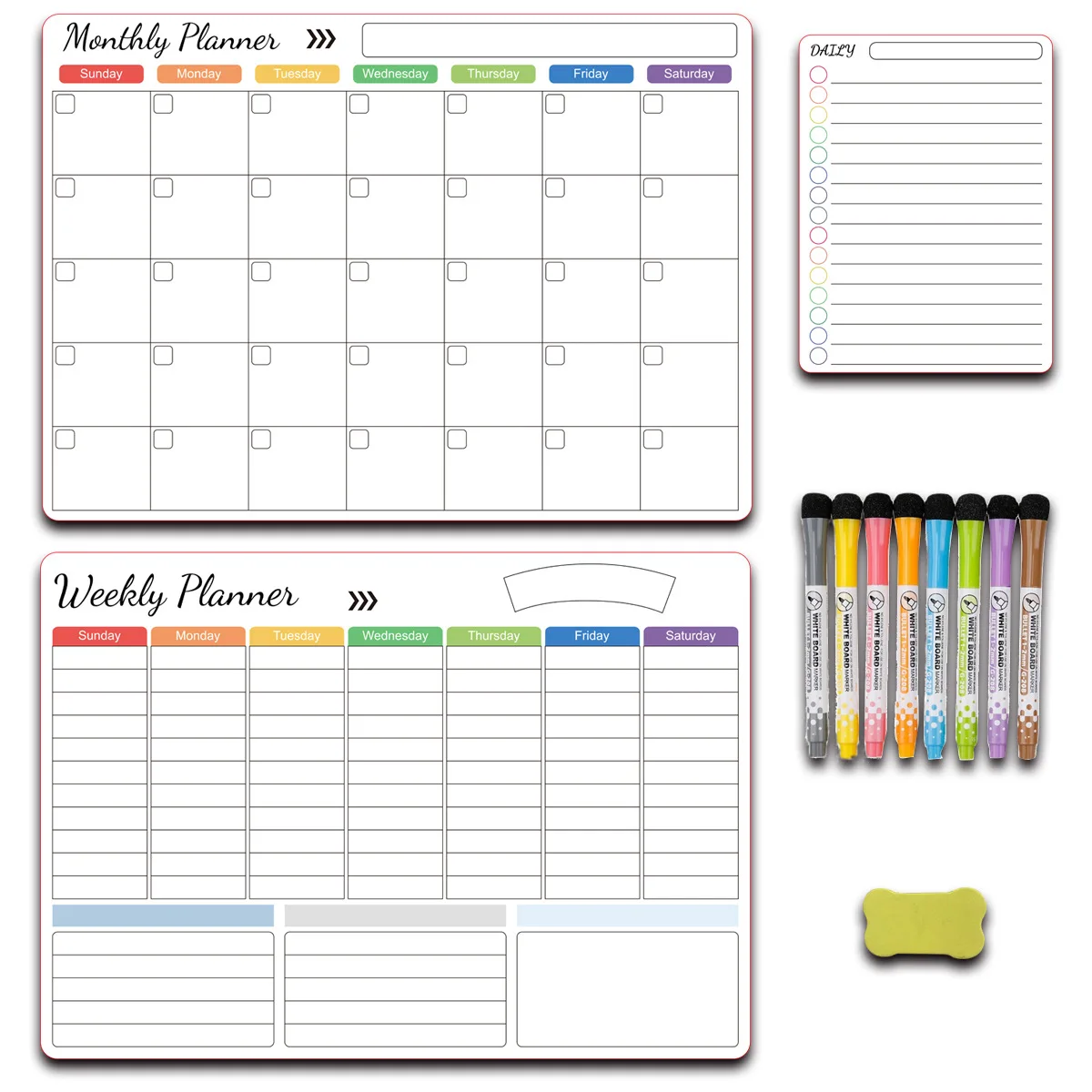 Custom Monthly Whiteboard Planner Weekly Planner Pad - To-Do List,Dry Eraser Whiteboard for School & Work