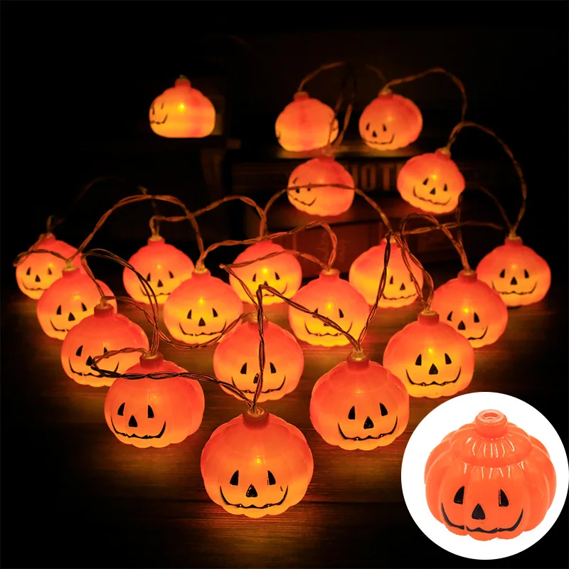 1.5M/3M LED Pumpkin Light String Halloween Decoration Battery Operated DIY Fairy Lamp For Horror Halloween Happy Party Lights