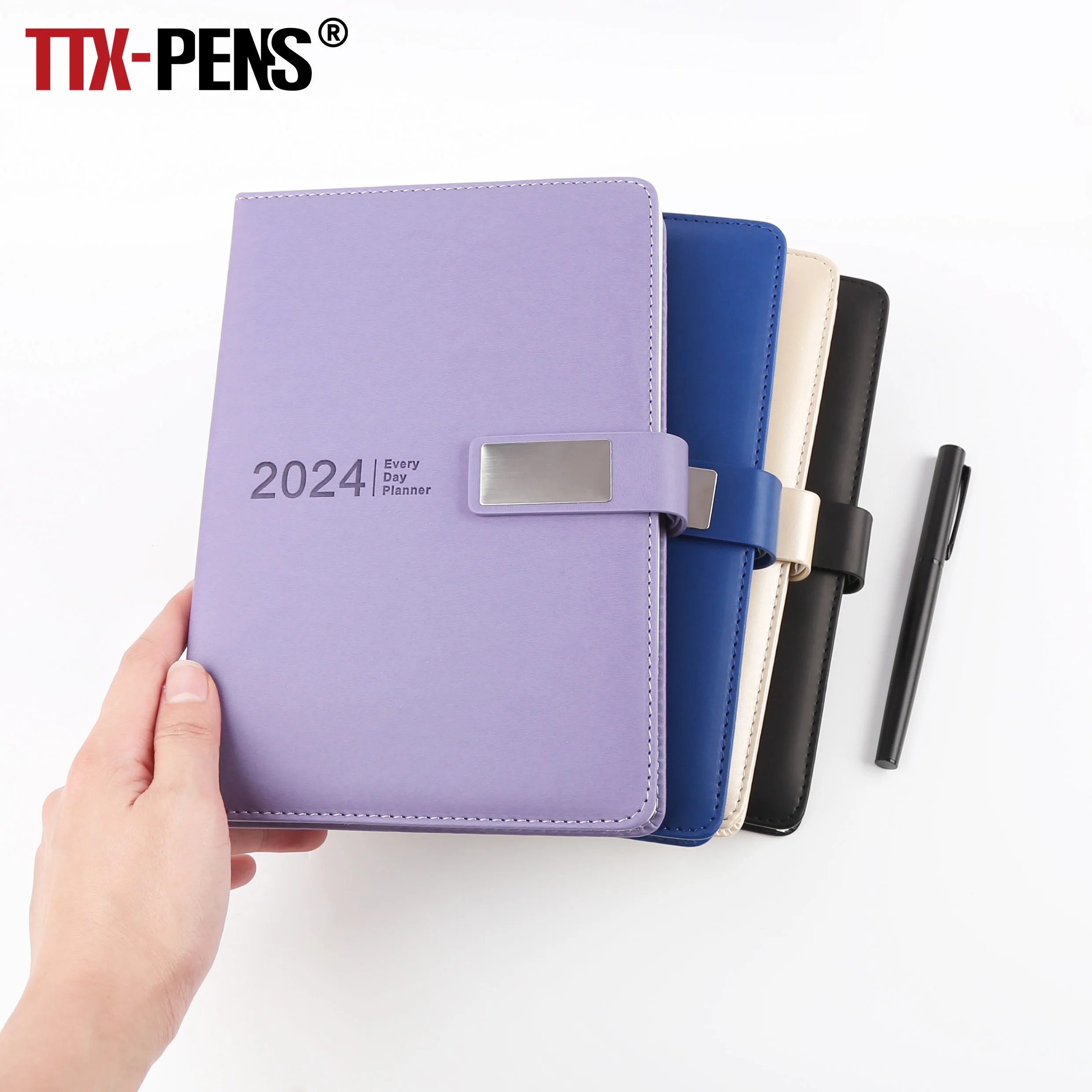 TTX Christmas Giveaways Custom Logo A5 Format Pu Vegan Leather Journal Notebook