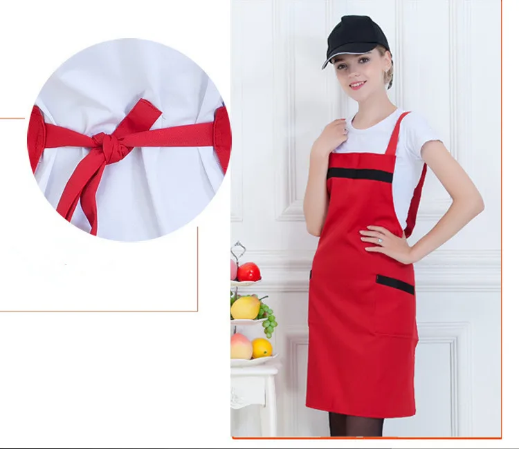 Supermarket work clothes pinafore fashion fruit shop restaurant cafe waiter apron with printed embroidered words