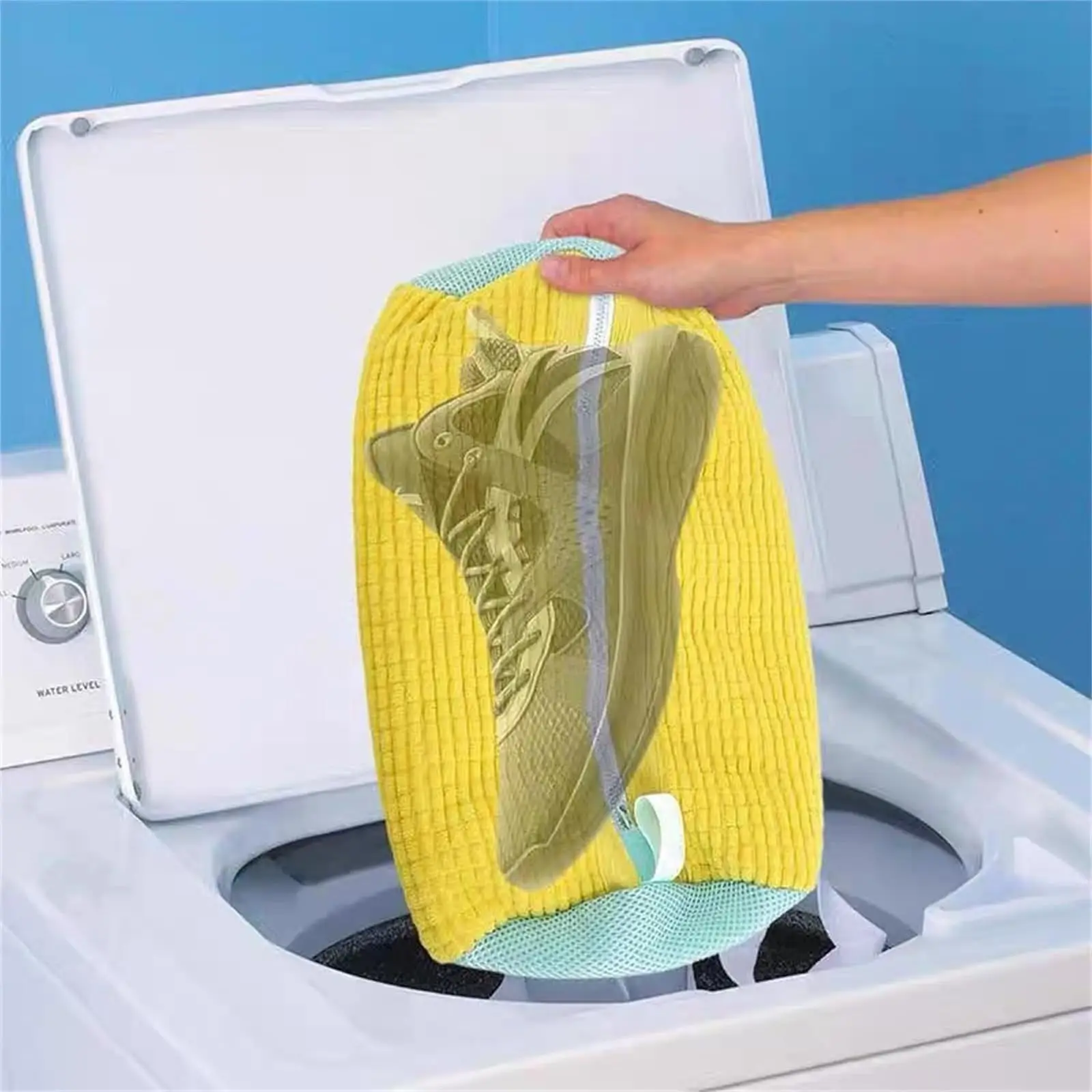 Wholesale Cheap Reusable Shoe Washing Bag For Washing Machine Custom Logo High Quality Shoe Laundry Wash Bag With Zipper
