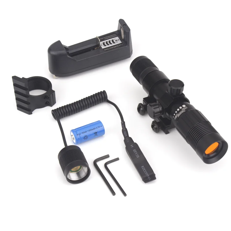 Adjustable Green Laser Sight Flashlight Designator Hunting Laser Sight Green Flashlight Laser Collimator