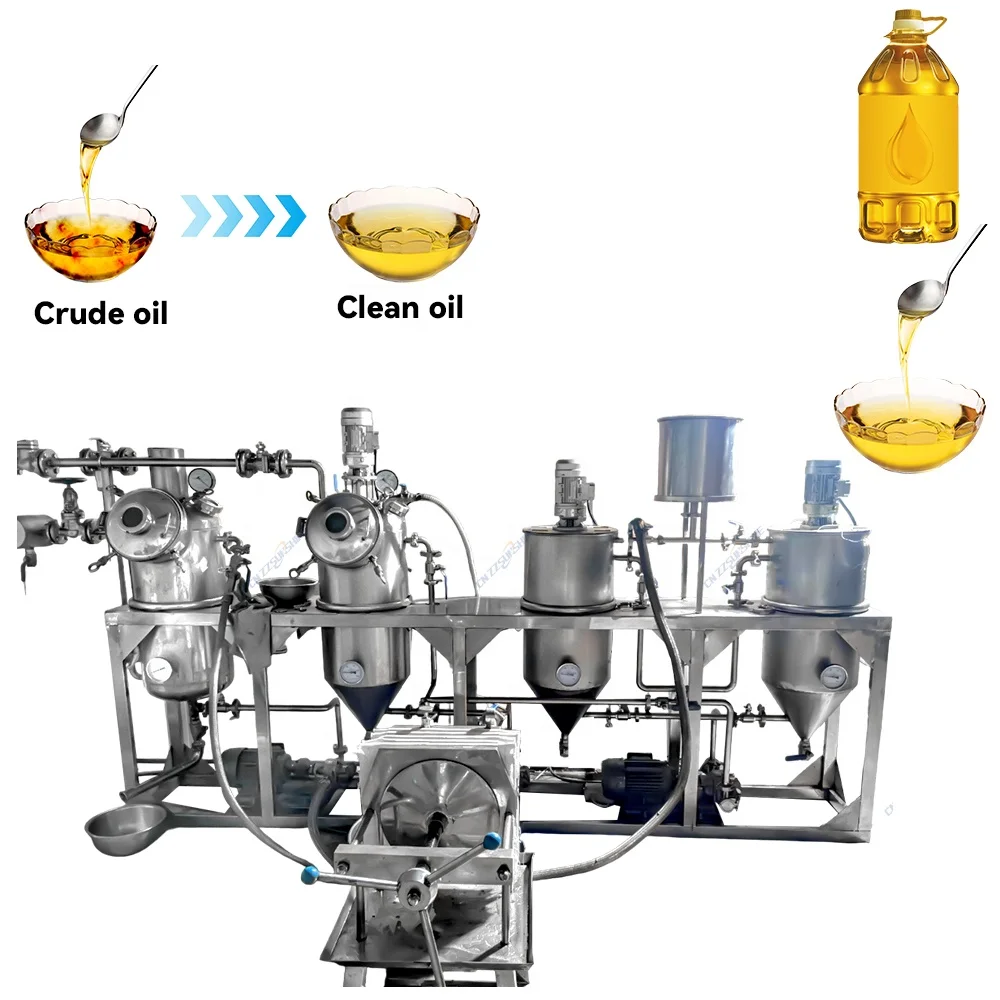 Mini Edible Oil Refining Machine Cooking Oil Refining Mill/Mini Crude Oil Refinery Equipment