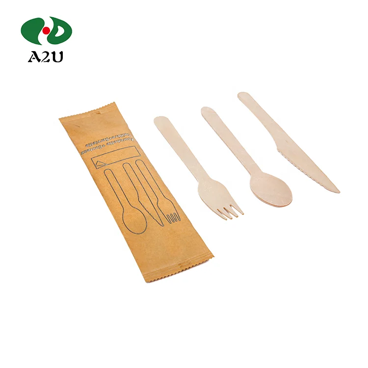 Biodegradable Healthy Eco friendly Disposable Wooden Plates and Cutlery/Flatware