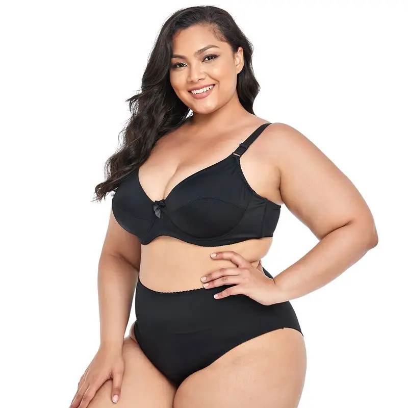 Wholesale Comfortable Underwire Sexy Big Breasts Ladies Briefs Set Large Size Women Bra And Panties Sets