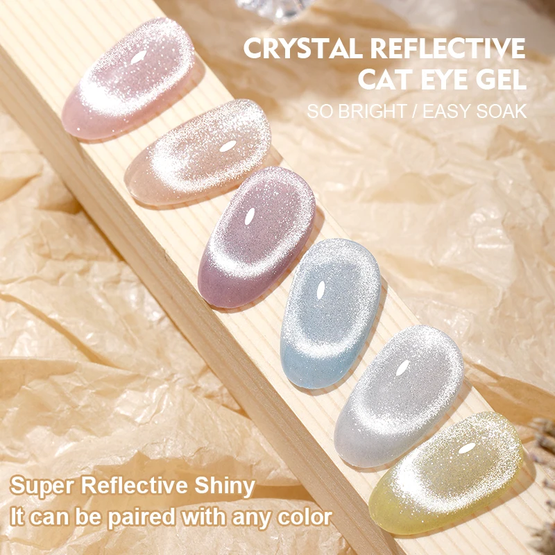 AS Newest Silver Crystal Cat Eye Gel Nail Polish Wholesale Nail Supplies Gel Polish Glitter Colors