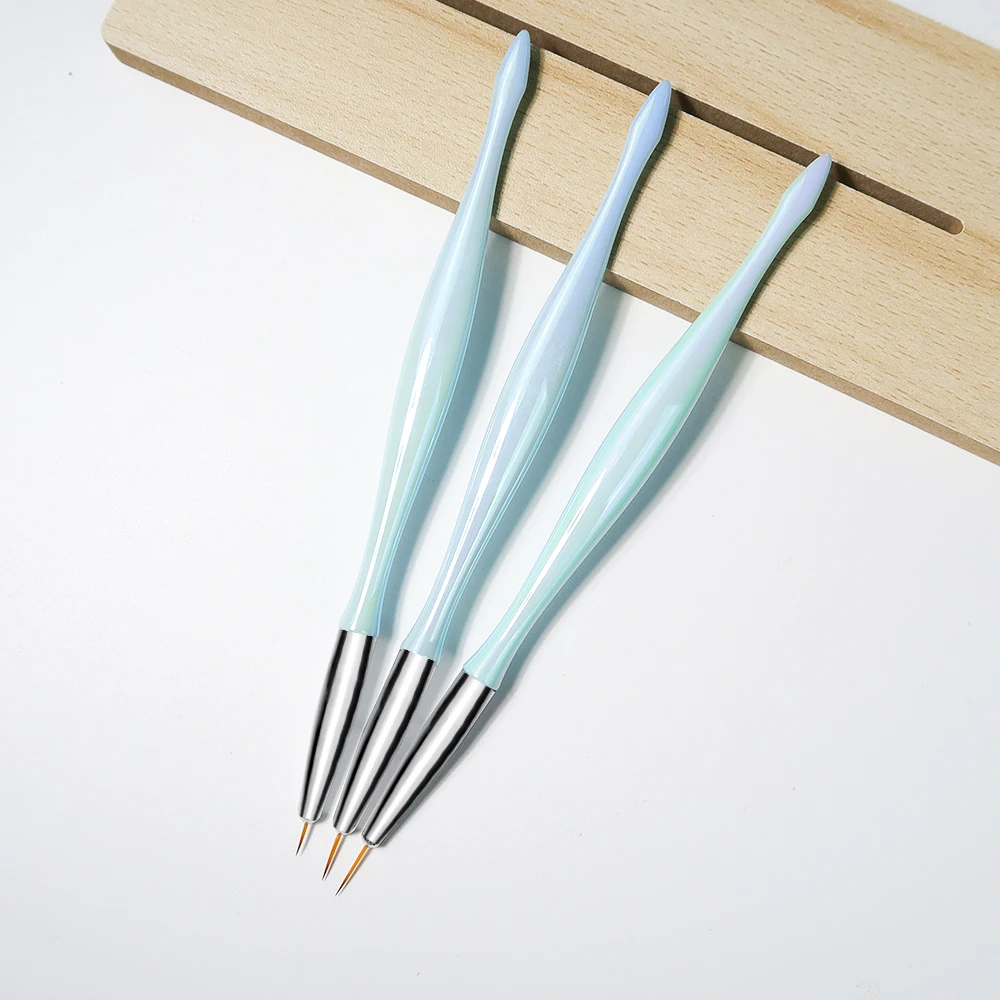 2024 Hot Sale Nail Brush Set Acrylic Handle 3D Custom Logo Fine Liner Painting Brush Set