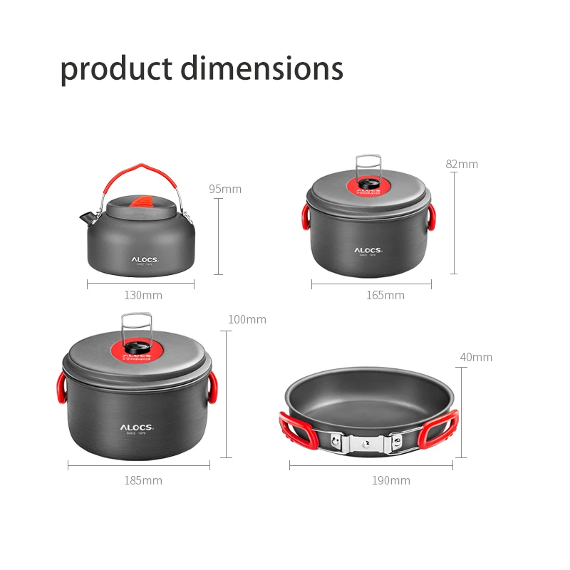 Alocs outdoor cooking artifact Four piece pot set deliciousness at hand