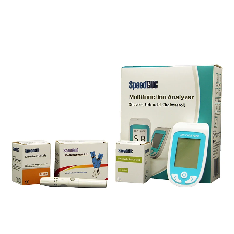 Glu, UA, TC 3 in 1 Glucometer with test strips sugar testing electronic digital blood glucose meter (1600210845345)