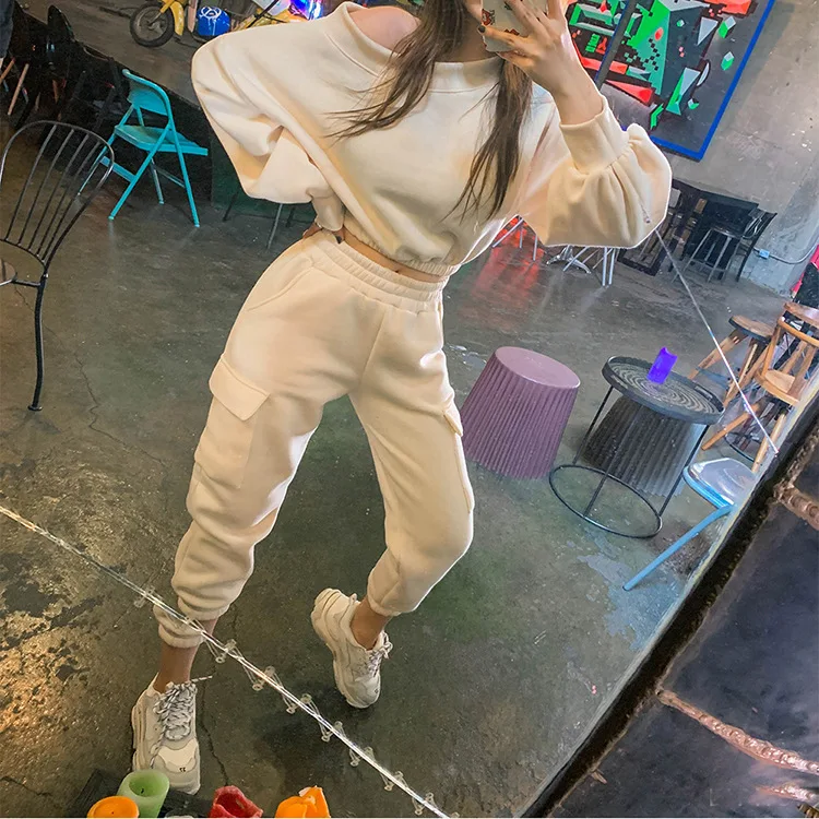  Женская 2021 горячая Распродажа модный Повседневный хлопковый комплект из двух предметов спортивные костюмы для женщин