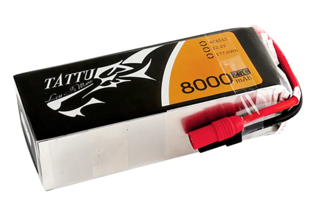 Tattu Drone Battery 8000mAh 6S 25C 22.2V lipo Pack rechargeable battery